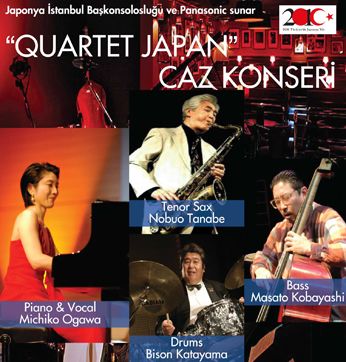 İstanbul Caz Festivali?nde verecekleri konser sonrasi İzmir?e geçecek olan Japon caz grubu "Quartet Japan" 5 Temmuz?da İzmirli cazseverlerle buluşacak.